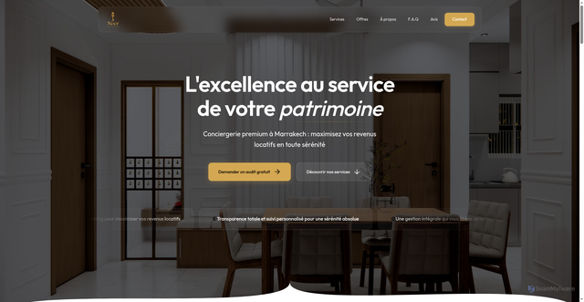 Security scan screenshot of http://noor-luxury-conciergerie.com/