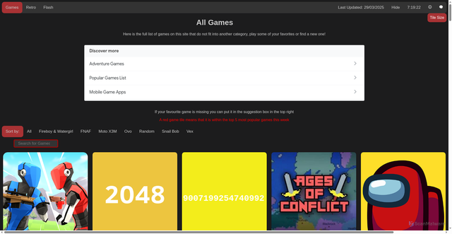 Security scan screenshot of https://games-site.github.io