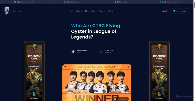 Security scan screenshot of https://eloking.com/blog/who-is-lol-ctbc-flying-oyster