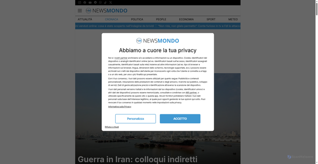 Security scan screenshot of https://newsmondo.it/