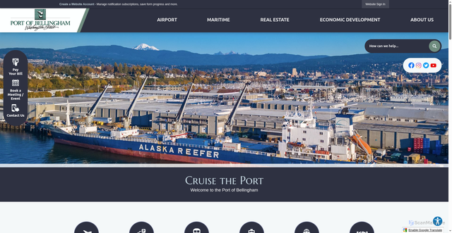 Security scan screenshot of https://www.portofbellingham.com/