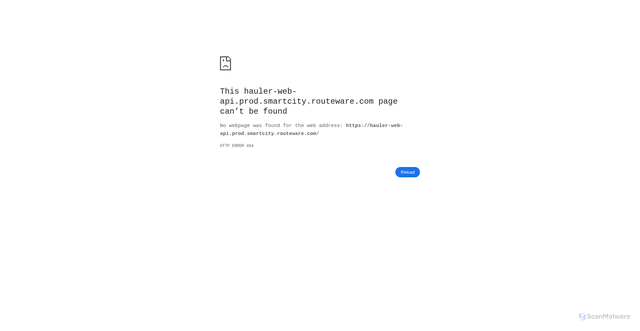 Security scan screenshot of https://hauler-web-api.prod.smartcity.routeware.com