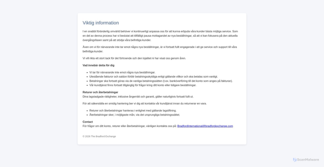 Security scan screenshot of https://www.bradfordexchange.com