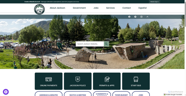 Security scan screenshot of https://jacksonwy.gov/