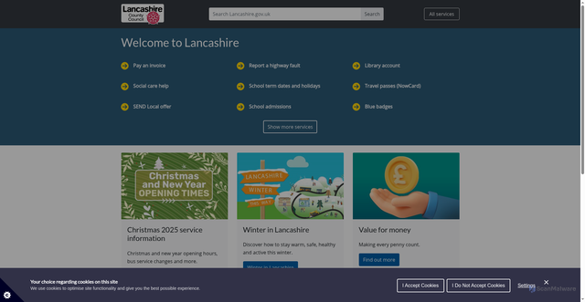 Security scan screenshot of https://www.lancashire.gov.uk/