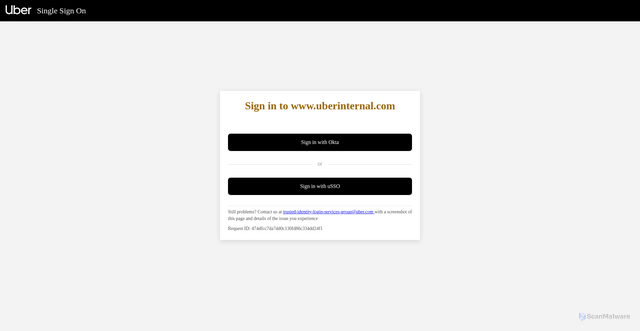 Security scan screenshot of https://uberinternal.com