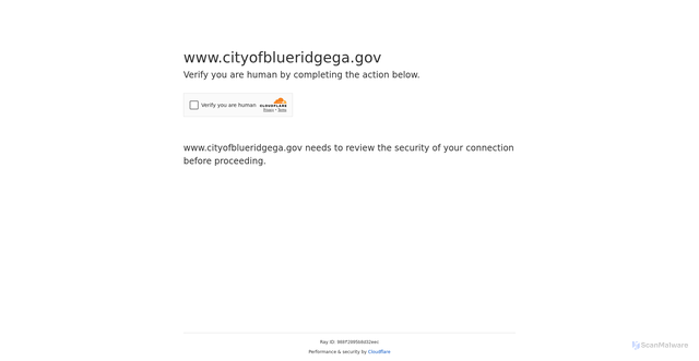 Security scan screenshot of https://www.cityofblueridgega.gov/