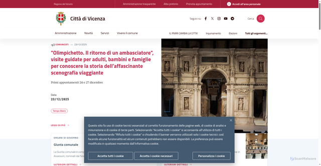 Security scan screenshot of https://www.comune.vicenza.it/