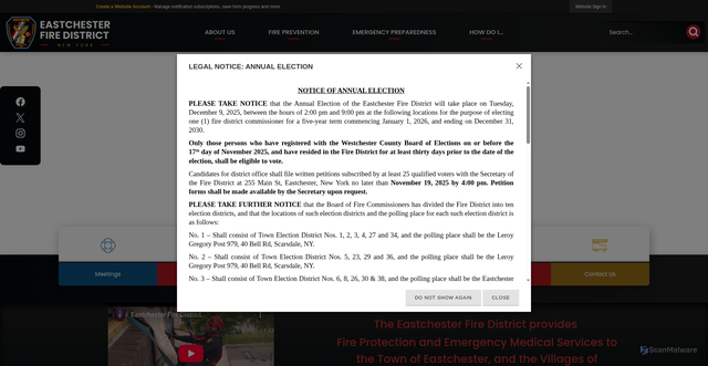 Security scan screenshot of https://eastchesternyfd.gov/