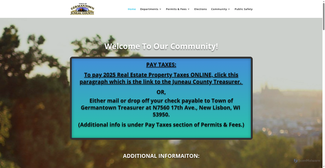 Security scan screenshot of https://townofgermantown.com/