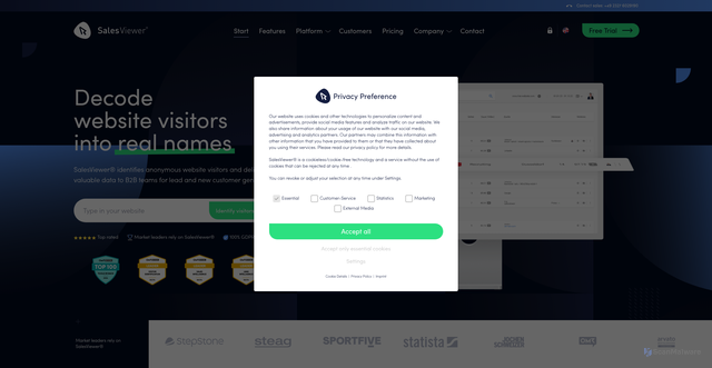 Security scan screenshot of https://www.salesviewer.org/