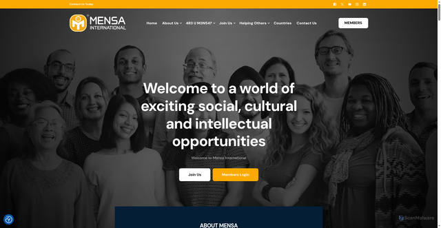 Security scan screenshot of https://www.mensa.org