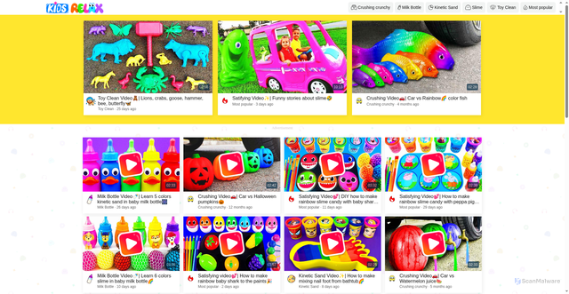 Security scan screenshot of https://pkh.kidsrelax.tv
