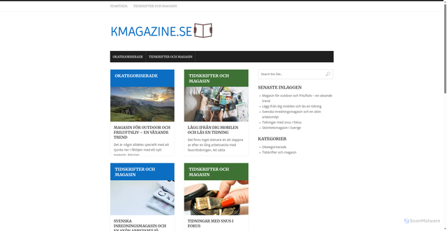 Security scan screenshot of https://kmagazine.se