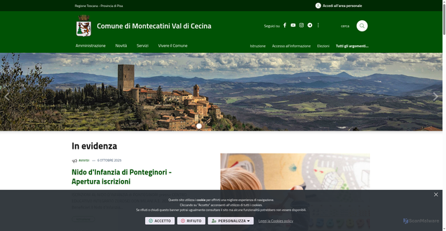 Security scan screenshot of https://www.comune.montecatini.pi.it/it-it/home