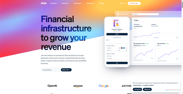Security scan screenshot of https://ext.stripe.com/