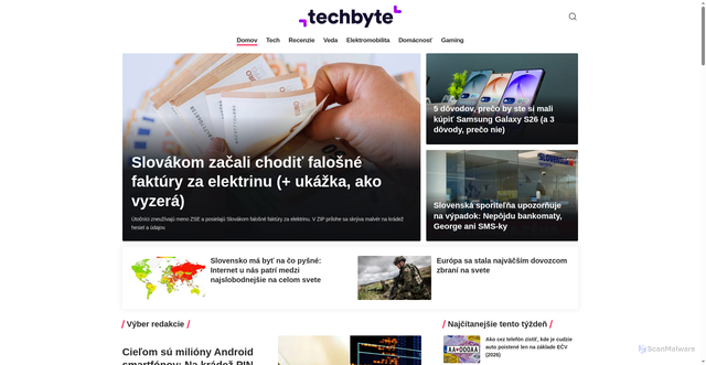 Security scan screenshot of https://techbyte.sk