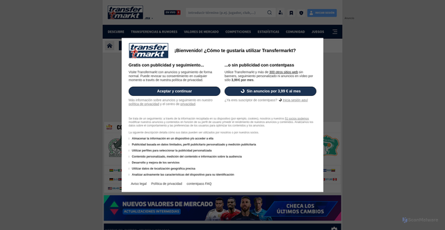 Security scan screenshot of https://www.transfermarkt.mx/spielbericht/index/spielbericht/4619261
