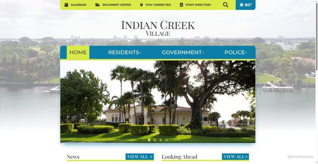 Security scan screenshot of https://www.indiancreekvillagefl.gov/