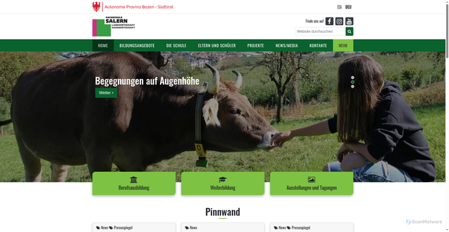 Security scan screenshot of https://www.fachschule-salern.it/