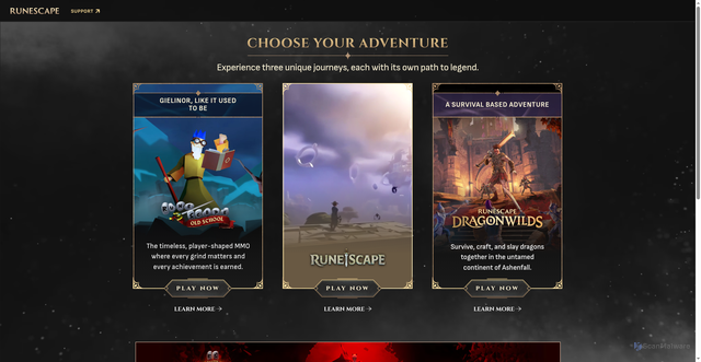 Security scan screenshot of https://runescape.com