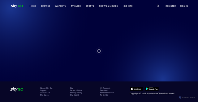 Security scan screenshot of https://www.skygo.co.nz/show/mac_sh_149732