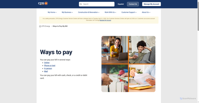 Security scan screenshot of https://www.cpsenergy.com/en/customer-support/ways-to-pay-my-bill.html