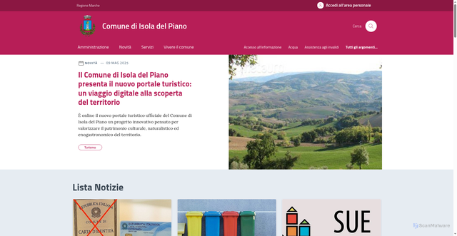 Security scan screenshot of https://comune.isola-del-piano.ps.it/