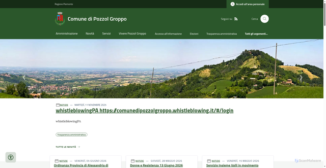 Security scan screenshot of https://www.comune.pozzolgroppo.al.it