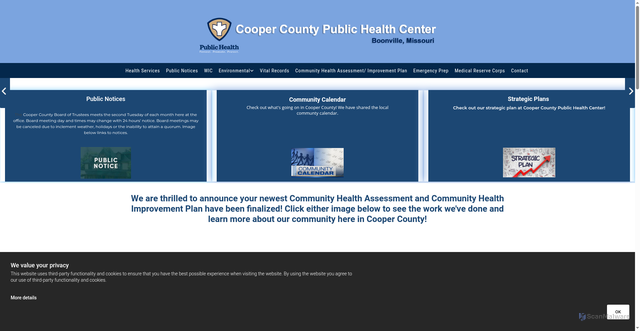 Security scan screenshot of https://coopercohealth.gov/