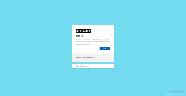 Security scan screenshot of https://stevemadden.jamfcloud.com