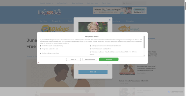 Security scan screenshot of https://indywithkids.com/juneteenth-in-indy-events-free-museums/