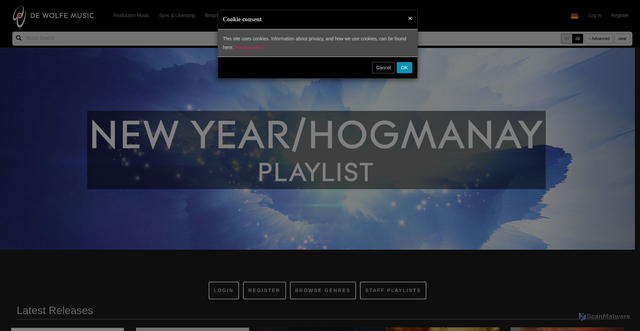 Security scan screenshot of https://dewolfemusic.com