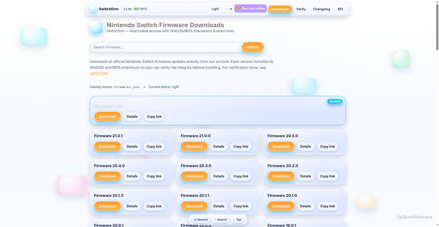 Security scan screenshot of https://switchfirm.org/