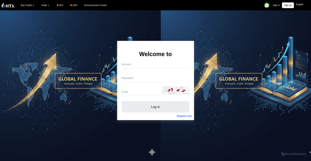 Security scan screenshot of https://huobi710.com/Userlogin/userLogin/Lang/en-us