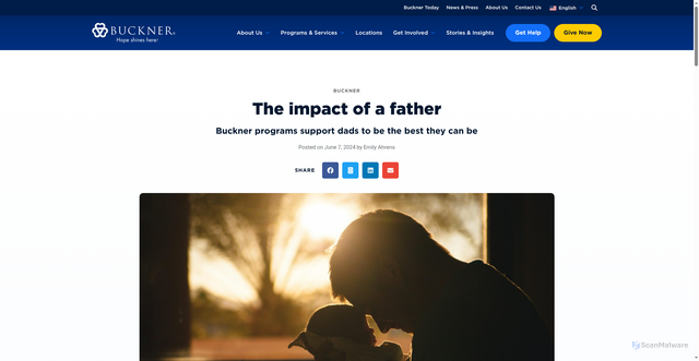 Security scan screenshot of https://www.buckner.org/blog/the-impact-of-a-father/