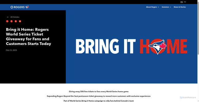 Security scan screenshot of https://about.rogers.com/news-ideas/bring-it-home-rogers-world-series-ticket-giveaway-for-fans-and-customers-starts-today/