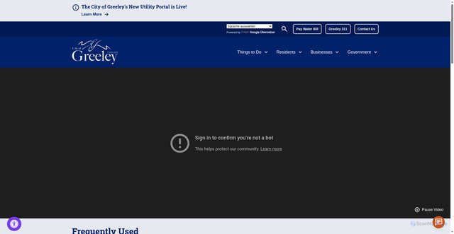 Security scan screenshot of https://greeleyco.gov/