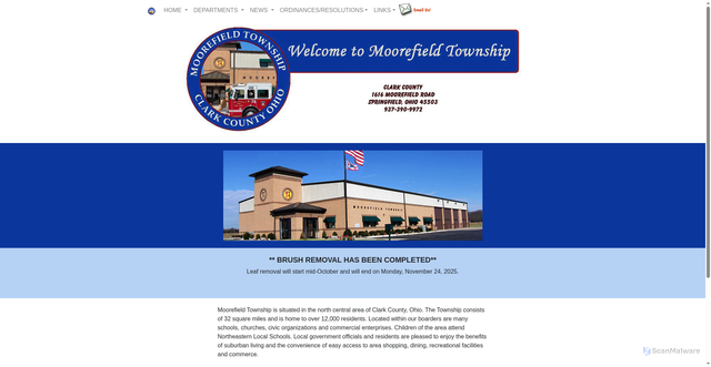 Security scan screenshot of https://moorefieldtownshipclark.gov/