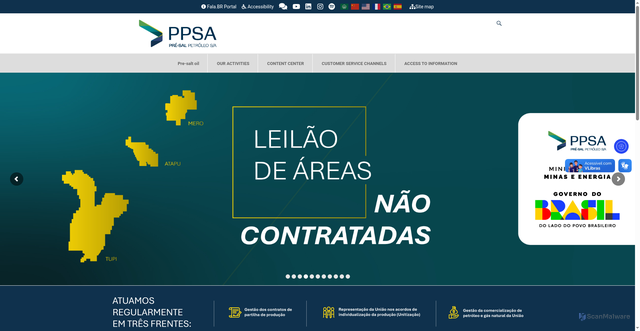 Security scan screenshot of https://www.presalpetroleo.gov.br/