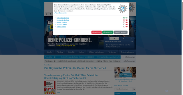 Security scan screenshot of https://polizei.bayern.de