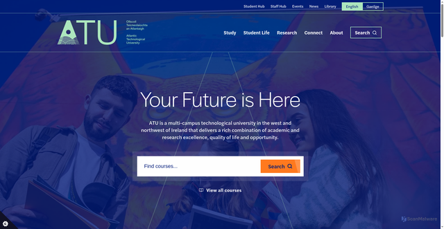 Security scan screenshot of https://atu.ie
