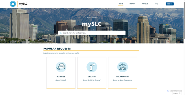 Security scan screenshot of https://www.myslc.gov/s/