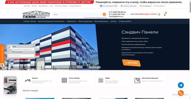 Security scan screenshot of https://pkmm.ru
