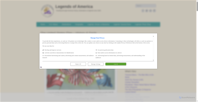 Security scan screenshot of https://www.legendsofamerica.com/united-states-flag/