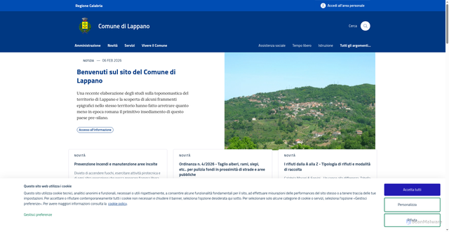 Security scan screenshot of https://www.comune.lappano.cs.it