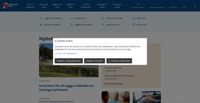 Security scan screenshot of https://www.vaxholm.se/