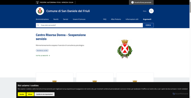 Security scan screenshot of https://www.comune.sandanieledelfriuli.ud.it/