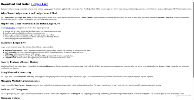 Security scan screenshot of http://ledgerr-app-live.pages.dev/