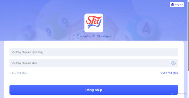 Security scan screenshot of https://skyvegas988.com/